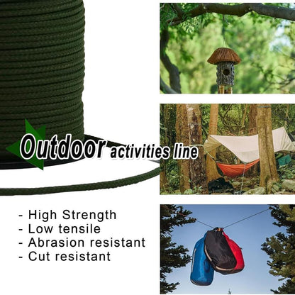 1 Roll (9KM/5.6 Miles) DWLIFE Heavy-Duty Kevlar Cord - -Grade Green-like White High-Strength Rope, Lightweight & Flexible Survival Cord for Camping,, Emergency Kits, Tents, Tarps (Compatible with KM Scale)