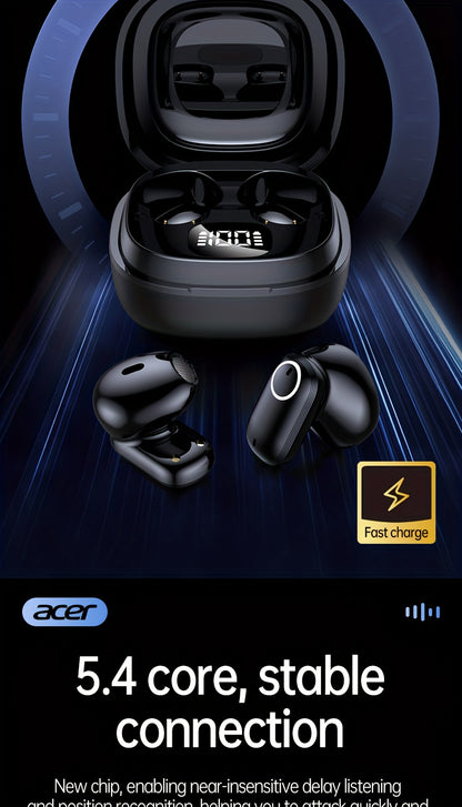 ACER TWS Wireless Earbuds with Deep Noise Reduction - 50h Long Standby, Low Latency, HIFI Stereo Sound, Touch Control, Rechargeable Lithium Battery, Ideal for Running & Sports, Sports Headphones|Ergonomic Design|Durable Plast