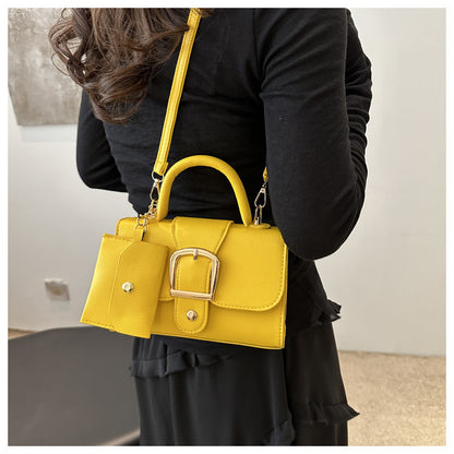 [Square Crossbody Bag] Women'S Small Square Crossbody Bag - Lightweight Synthetic Purse with Snap Closure, Compact Everyday & Formal Bag in Orange, Pink, Blue, Yellow, White, Black - Minimalist Chic Handbag for Women, Crossbo
