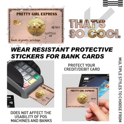 3/6pcs Fun Card Sleeves - Durable PVC Privacy Stickers, Suitable for Credit Cards, Bank Cards, and Transit Passes – Scratch-Resistant Street Style Fashion Accessories, Card Protection, Id Card Cover, Street Fashion Accessor