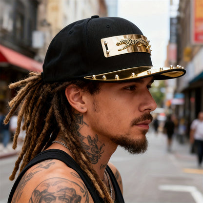 1pc Men'S Fashion Hip-Hop Street Dance Performance Baseball Cap - Casual Style, 100% Polyester, Lightweight, Animal Print, Non-Stretch Fabric - For Men - Suitable for Streetwear, Dance, Casual Occasions - Perfect Gift for Fas