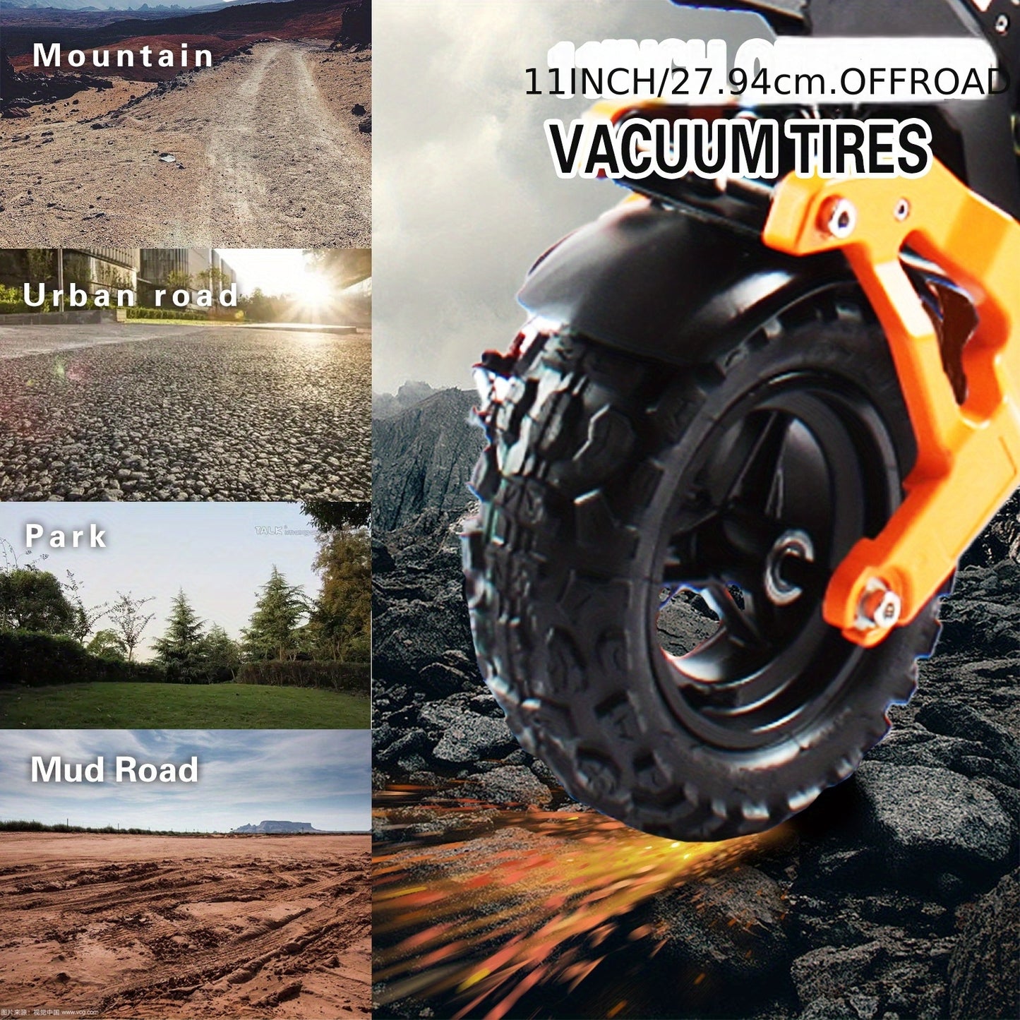 Adult Electric Scooter with 37-Mile Range, 11'' All-Terrain Offroad Tires & Dual Brakes - Foldable E-Scooter with Absorption, LCD Display, /NFC, 2-in-1 Power (/) for Commuting, Long Range Riding (Heavy
