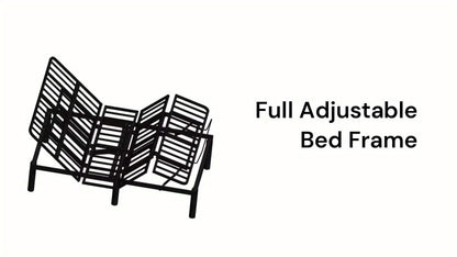 SmileBack Adjustable Bed Frame With Wireless Remote, Electric Bed Frame, Head And Foot Incline, Adjustable Leg Heights Bed Base