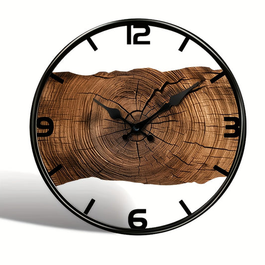 1pc Unique Shaped Clock, Wooden Hollow-Out Design Wall clock Silent Quartz Alien Style Timepiece for Bedroom Living Room Office Kitchen Bathrom Battery Operated (Batteries Not Included), Home Decor, Silent Timekeeping, Unique
