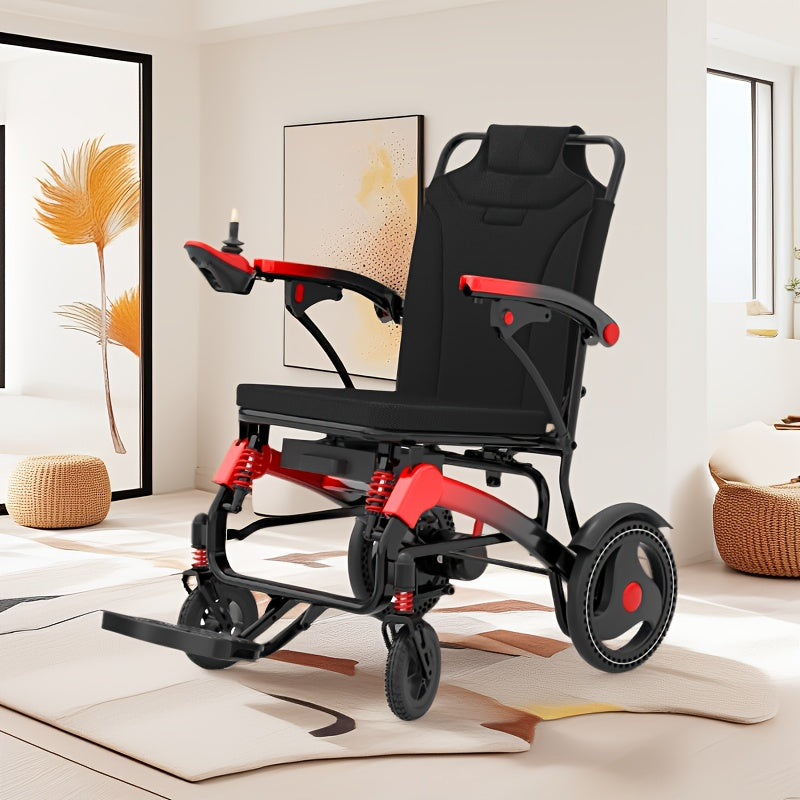 Ultra-lightweight Adult Electric Wheelchair, Only 39 Lbs, All-terrain Design, 18-mile Range, Foldable, Airline-approved Travel-ready with Long-range Battery, Perfect for Seniors And Travel.