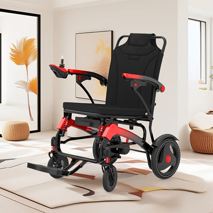 Ultra-lightweight Adult Electric Wheelchair, Only 39 Lbs, All-terrain Design, 18-mile Range, Foldable, Airline-approved Travel-ready with Long-range Battery, Perfect for Seniors And Travel.