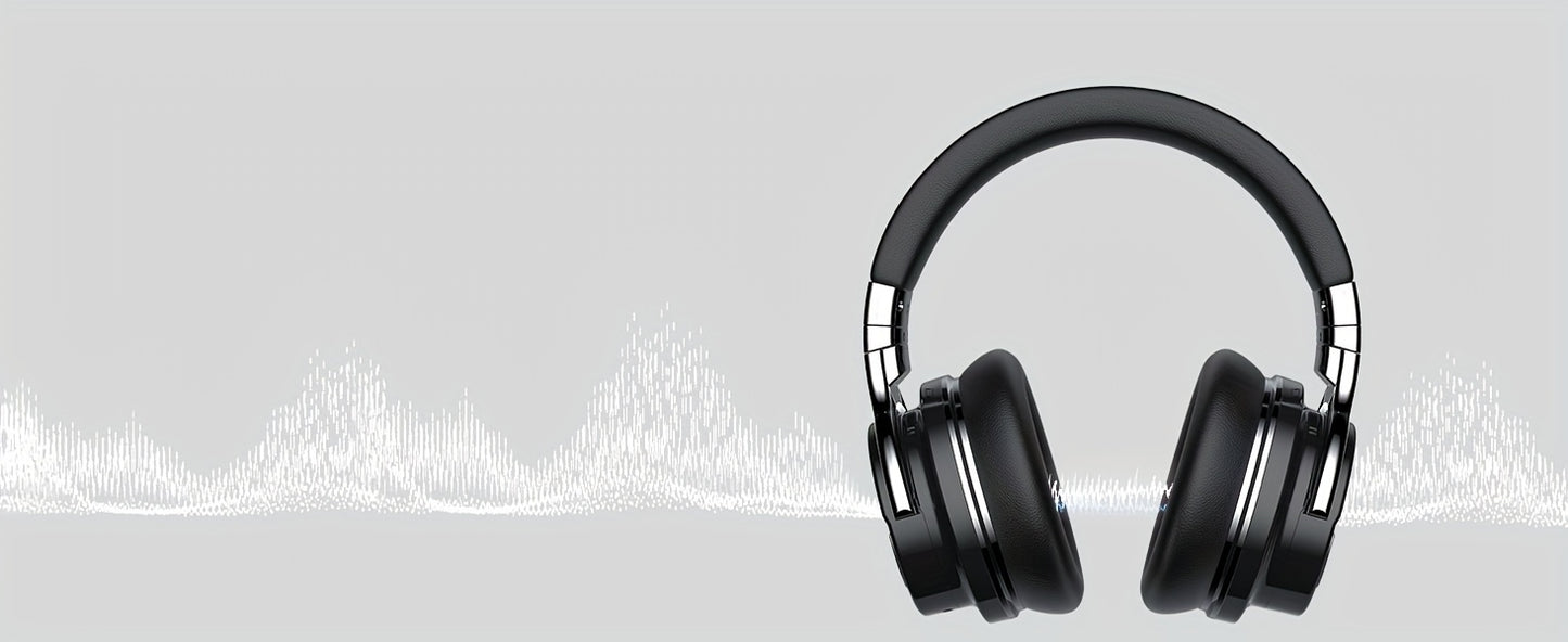 Active Noise Cancelling Wireless Headphones, 30H Playtime, with Microphone, Deep Bass, 30 Hours Playtime