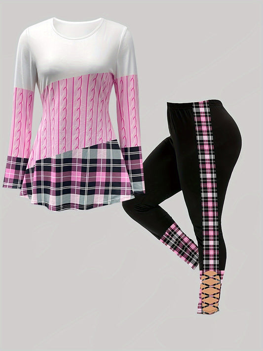 Women'S Matching Color Block Outfit