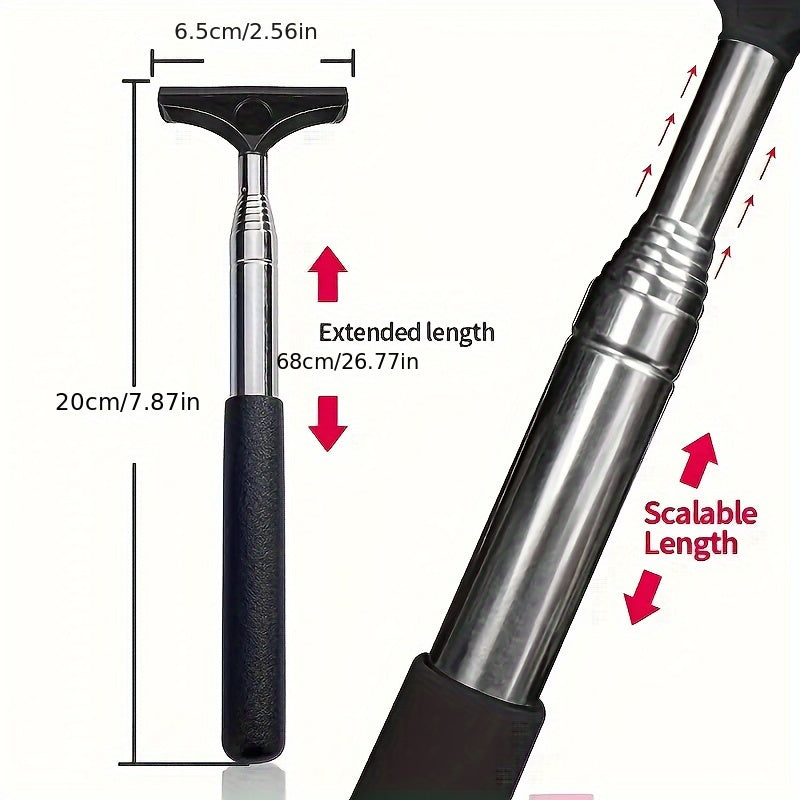 1pc Extendable Car Window Cleaner Sponge & Brush - Portable Manual Water Scraper for Rearview Mirrors, Non-Electric Ergonomic Design with Ergonomic Handle, Durable Bristles for Quick Cleaning, Car Cleaning Accessories