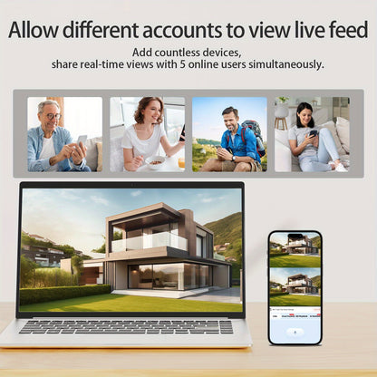 Home Wireless Outdoor Security Camera Icam365 | Solar-Powered, Dual Lens 3MP, Two-Way Audio, Digital Zoom, Motion Detection, IP66 Waterproof, Rechargeable Battery, 2.4G WiFi, Dual-Light Night Vision, PIR Alarm, Black