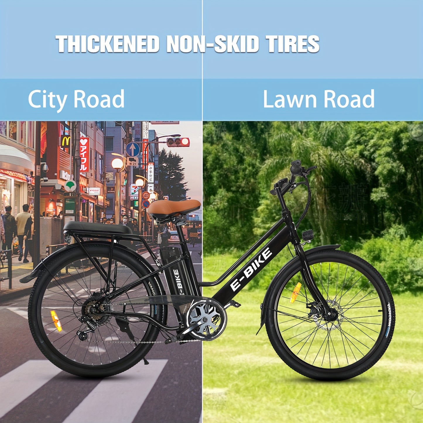 Electric Bike For Adults, 26 Inch Step Through Electric City Cruiser Bicycle, 350W Commuter Ebike With 36V Removable Battery And 7-Speed Gears, Electric Street Bike Women&Men