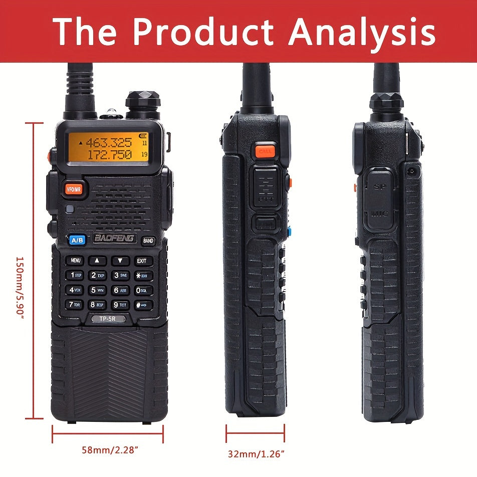 BAOFENG 8W Max Power Ham Radio Long Range Dual Band VHF UHF Handheld High Power 3800Mah Rechargeable Walkie Talkies Handheld Two Way Radio with High Gain Long Antenna, Programming Cable, Speaker Mic And Earpiece Full Kit, 2Pa