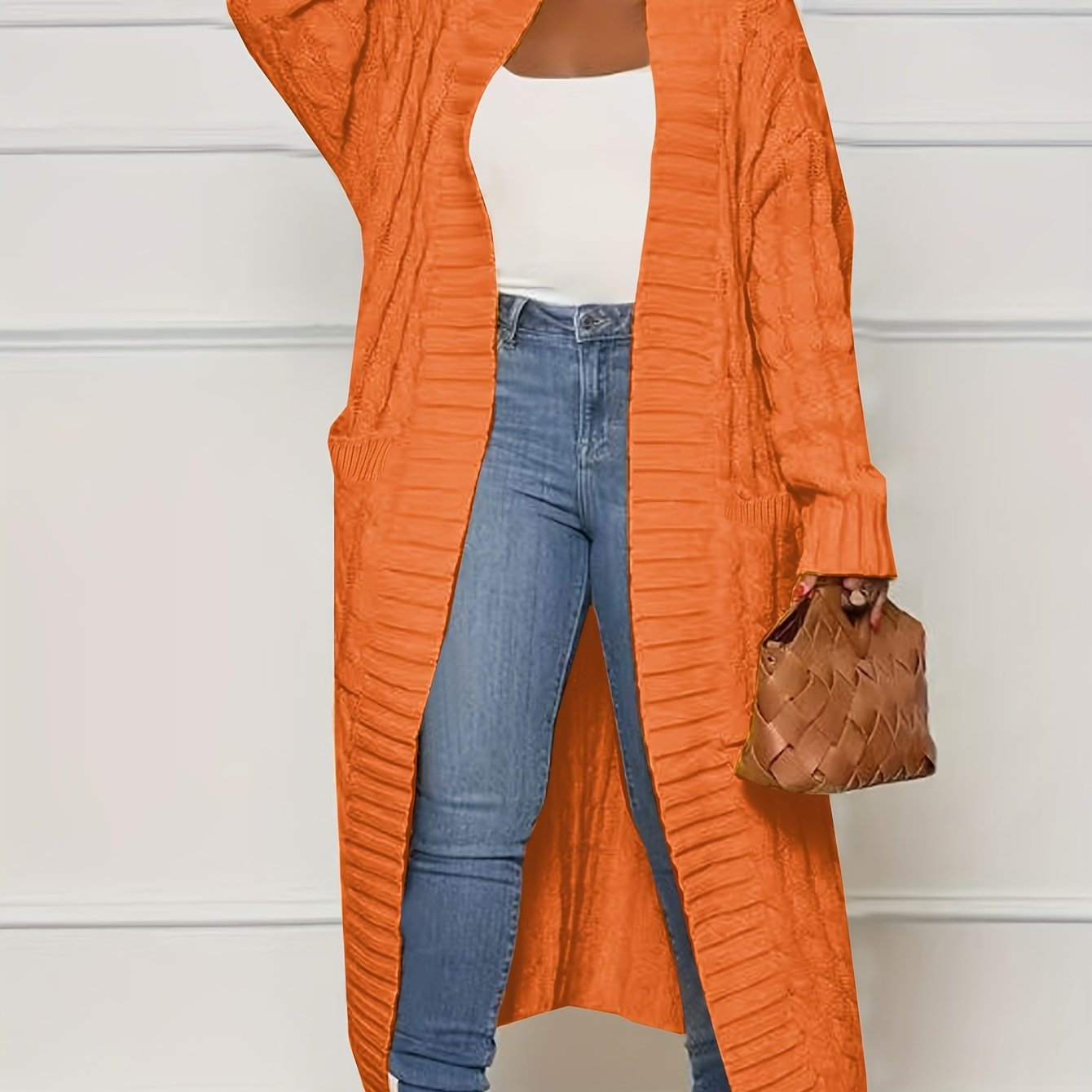 [Cardigan Sweater] Plus Size - Plus Size Cardigan Sweater A23A062