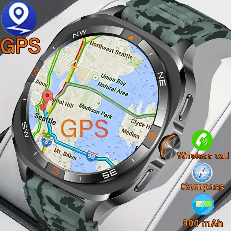 COIUSOR New 1.46-inch GPS Smart Watch, wireless call sync SMS alerts, GPS L1+L5 Dual-Frequency Positioning, Compass, Altitude, Air Pressure, 3D Dly Video Watch Face, 800mAh Large Battery, 100+ sports modes Smartwatch for Fitn