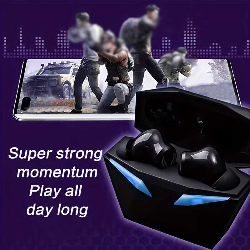 [40H Wireless Gaming Earbuds] Wireless Bluetooth Gaming Earbuds | Blue Light, 3D Surround Sound, 40H Battery, Touch Control | Perfect for Streamers & Gamers