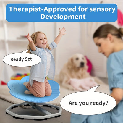 Kids Swivel Chair | Kids Sensory Spinning Chair for Autism | Body Coordination Training Chair | Cat Claw Shaped Non Slip Sensory Toys 360° Spinning Chair for Kids Aged 3+ | Back to School Supply