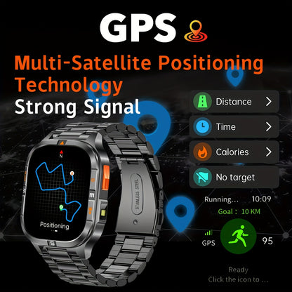 COIUSOR'S New GPS Smart Watch 2.01-inch TFT Highresolution Display, Equipped with High-Precision GPS Sports positioning, wireless call sync SMS alerts, GPS L1+L5 Dual-Frequency Positioning, Compass, Altitude, Air Pressure, Hi