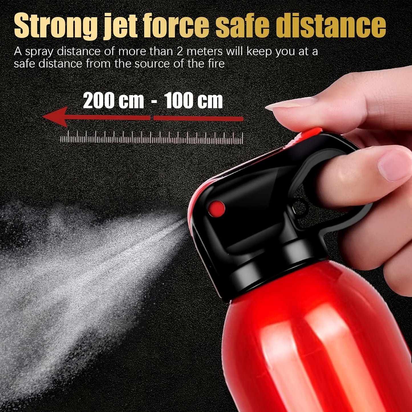 Portable Fire Extinguisher 4-in-1 Multi-Class (A//C/F) - Heavy-Duty Compact Firefighter for Home, Car, Kitchen & Garage - Non-Toxic & Pets, Easy-Clean Agent, Wall-Mountable with CE/EN-1869 (No Water Storage