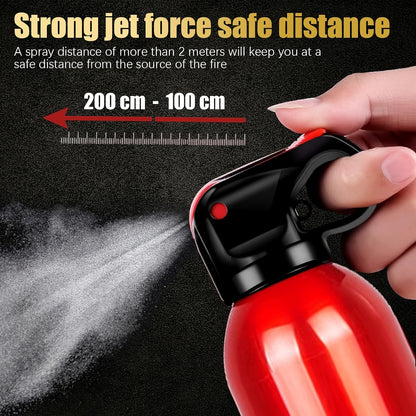 Portable Fire Extinguisher 4-in-1 Multi-Class (A//C/F) - Heavy-Duty Compact Firefighter for Home, Car, Kitchen & Garage - Non-Toxic & Pets, Easy-Clean Agent, Wall-Mountable with CE/EN-1869 (No Water Storage