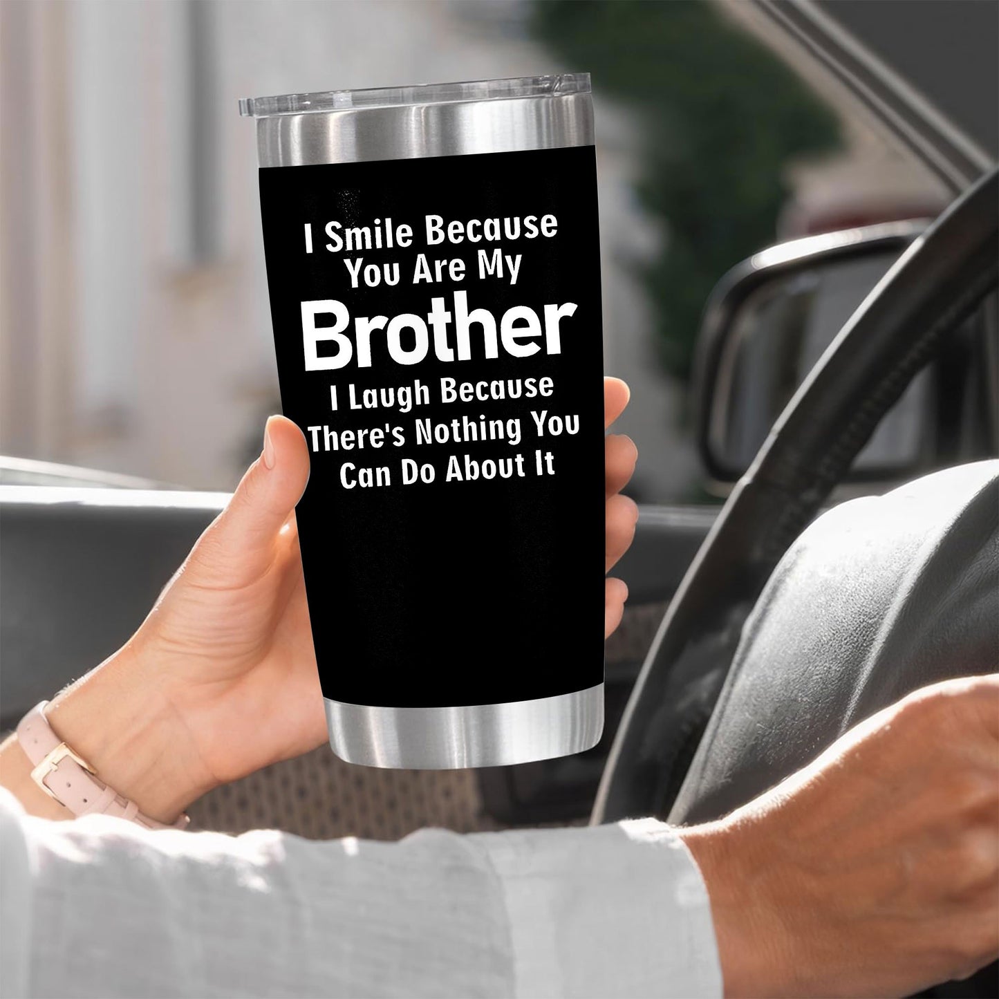 Brother Gifts - 20oz Tumbler Cup, Big Brother Gift, Christmas, Father'S Day, Birthday Gifts from Sister- Stainless Steel Edge Design
