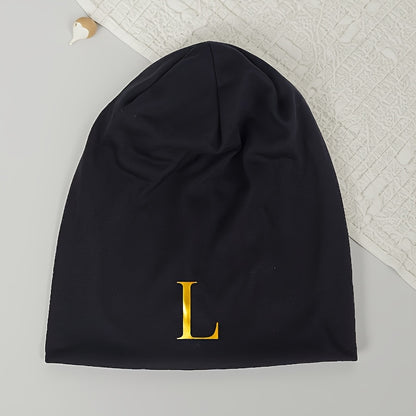 1pc Unisex Soft Beret Hat - Black with Bold 'RAS' Letters, Lightweight Non-Stretchy Fit for Running, Cycling, Streetwear - All-Season Couples Gift (Valentine's Day, Birthdays) - Easy-Care Everyday & Special Occasion Beanie, C