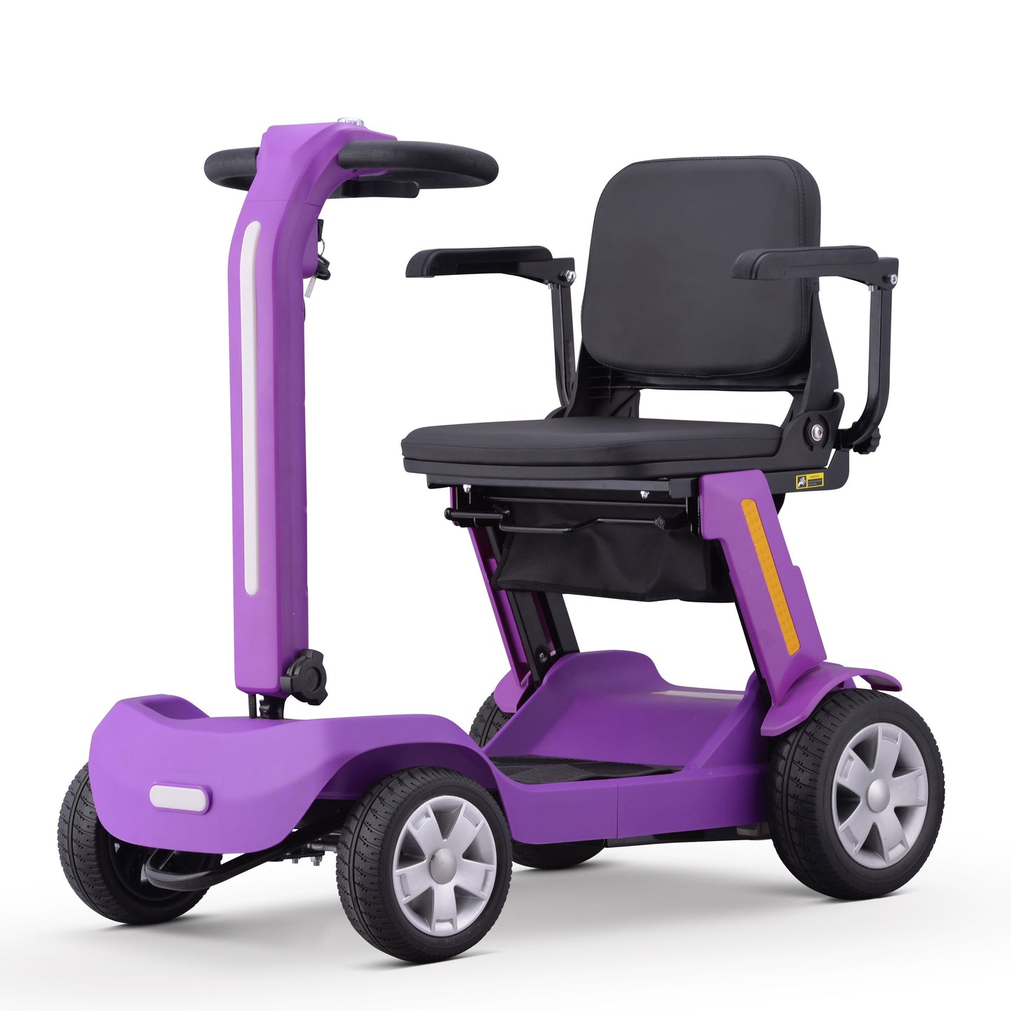 Foldable Mobility Scooter for Adults & Senior, 4 Wheels Powered Device for Travel, Lightweight and Portable, with LED Strip Light, Storage Bag, Charger Included, No Assemble Required