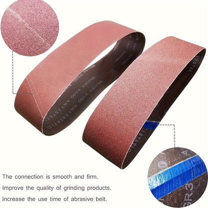 12pcs Sanding Belt Set, 4x36 Inches, Aluminum Oxide Grit 60/80/120/150/240/400, High-Quality Sandpaper Strips with Nylon and Cloth Backing, Suitable for Portable Grinding Tools, All-Season Use. Christmas, Halloween Party Supp
