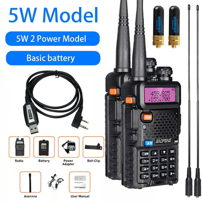 1/2/4-Pack Baofeng Dual Band Handheld Ham Radio Walkie Talkies Bathroom Radio, High Power Long Range Rechargeable Two Way Radios with 1800mAh Lithium Battery, USB Charging, Non-Waterproof Plastic, Modern Style for Hunting Sur