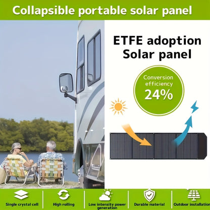10pcs Adapter 100W/200W Solar Panel|1600W 1024Wh Power Station, LiFePO4 Battery UPS, Supports Series/parallel Connection, Widely Used In Solar Home Systems, 110V AC Socket And Multi-output LED Light, Suitable for Family Campi