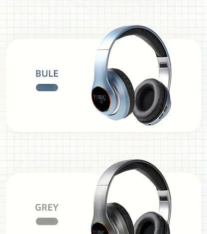 Wireless Noise Cancelling Headphones, Wireless Earbuds with Deep Bass, Lightweight Foldable Headphones with Built-in Microphone, for Work Laptops, Mobile Phones, On-head Gaming Headphones, Compatible with Android/iOS, Father'