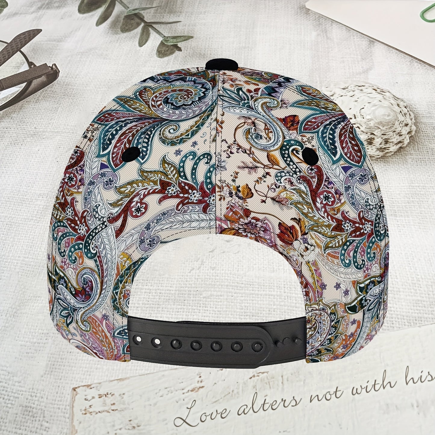Paisley-Floral Baseball Cap - Adjustable Snapback Lightweight Breathable Unisex Hat for Sports, Travel & Outdoor Activities - Machine Washable Glamorous Style Sun Hat - Perfect Holiday Gift