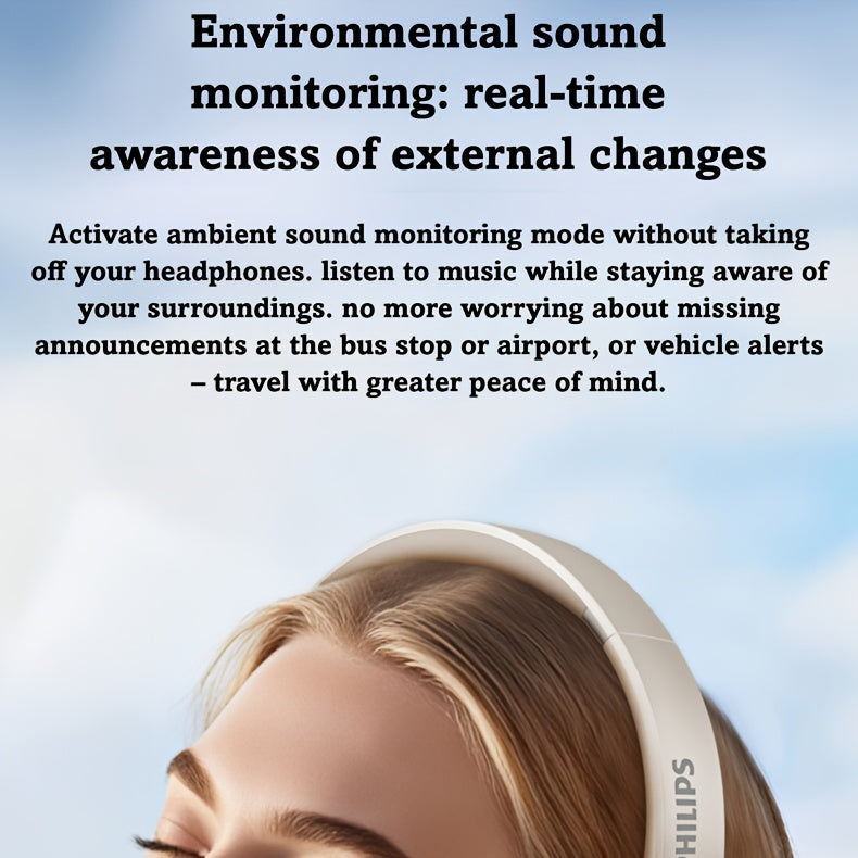 [ANC Wireless Headphones] Philips Wireless Bluetooth Headphones with ANC Hybrid Active Noise Cancelling | Over-Ear HiFi Surround Sound, 80 Hours Playtime, Five ENC Noise Cancelling, for iPhone and Android