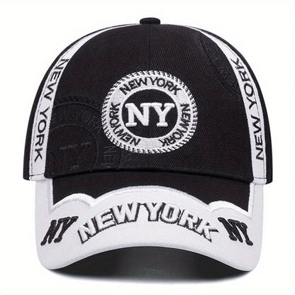 2pcs One Hat Plus One Necklace Men's Outdoor Full-Print Tactical Camouflage NY Pattern Baseball Cap and Faith Bar Pendant, Suitable for Climbing, Cycling Accessories, Christmas Party