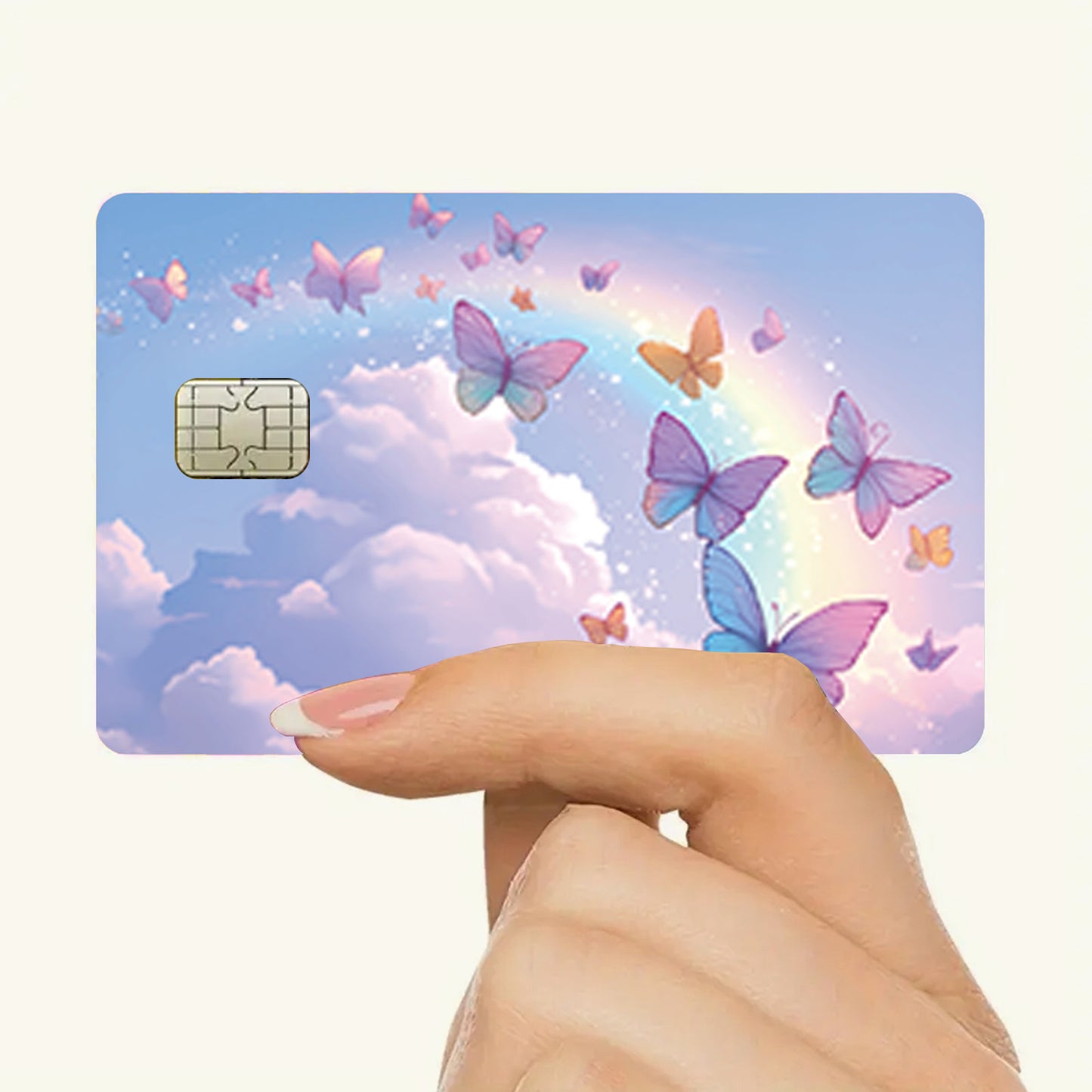 3pcs, 1pc spare Shiny Credit Card Ultra-Thin Light Beige Vinyl Residue-Free Stickers for Credit Cards, Debit Cards, Transportation Cards, Key Cards, Light Beige Protection and Bank Cards