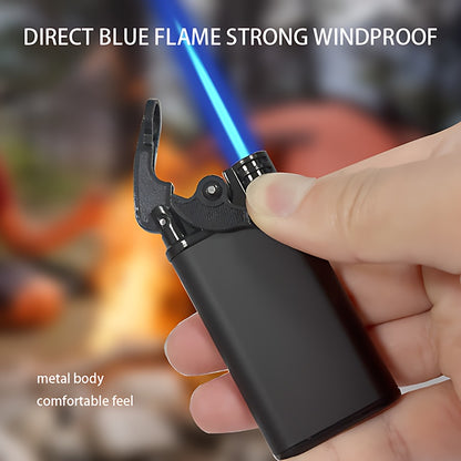 4pcs Lighter, Butane Lighter, Windproof Lighter, Straight Blue Flame Lighter, Fashionable Black Lighter, Recyclable, Suitable for Outdoor Camping, Barbecue, Hiking, Precise Ignition, Home/wedding/party Candle Lighter