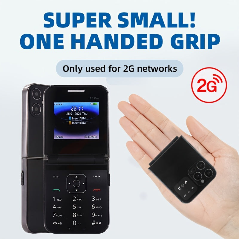 Innovative Mini Pocket Phone | Lightweight, Dual-Sim, Long Standby Time, 2G Network, Multi-Language Support, Foldable Design, Basic Communication Features, Android Os, Battery, Usb Type-C Charging