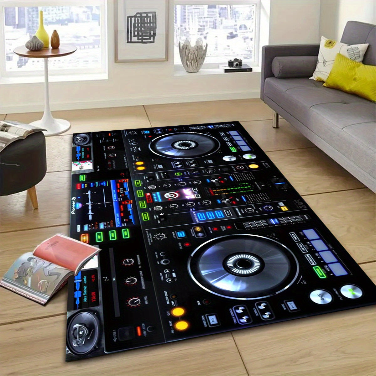 Brown Polyester Knit Non-Slip Hand Wash Only Machine Made Indoor/Outdoor Decorative Carpet, Soft & Cozy, Elegant Design, with Polypropylene Backing, for Living Room, Bedroom, Office