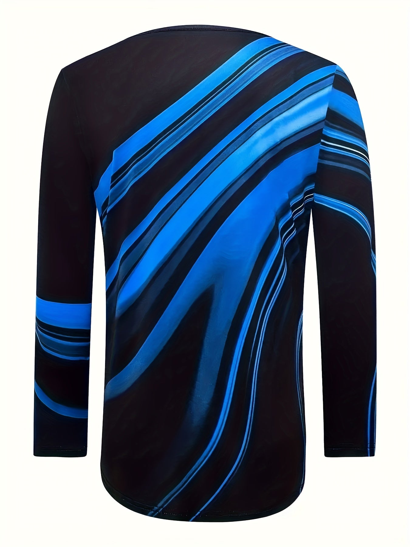 Women'S Relaxed Fit Geometric Stripe Print Round Neck Long Sleeve T-Shirt - Soft Plush Fabric, Black & Red Horizontal Stripes, Spring/Autumn Layering Essential, Casual to Semi-Formal Versatile Top, Comfortable Everyday Basic