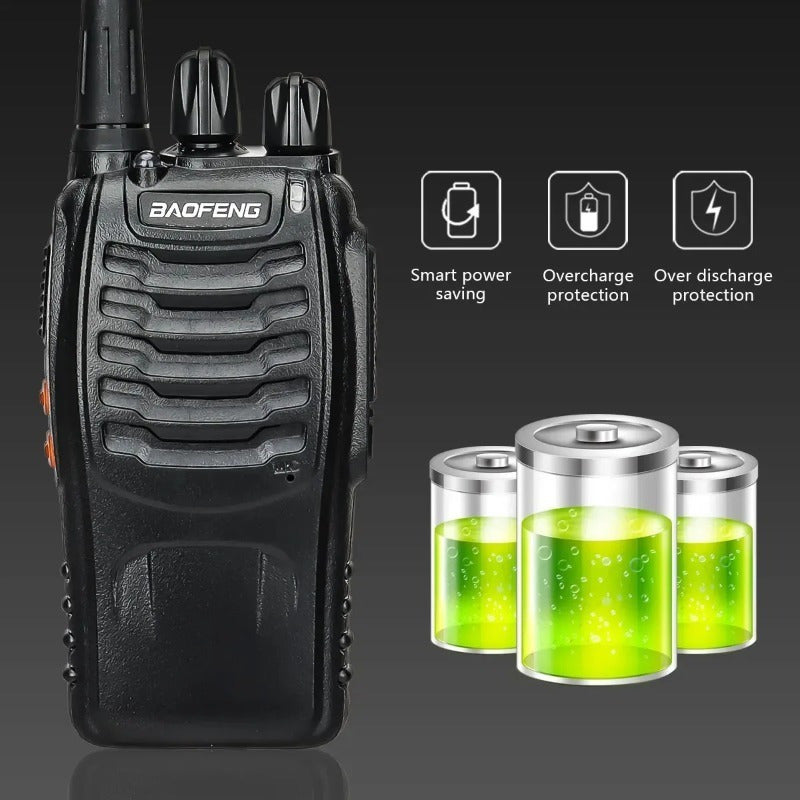 2 Pack Professional Two-Way Radios Long Range 16-Channel Handheld Walkie Talkies with Dual-Band FM, - Li-ion, Microphones & Headsets Included, 4-Way Rocker Switch, 16-Channel Scanning, 2-Tone Signaling, Compatible with Progra