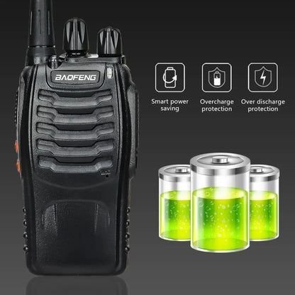 2 Pack Professional Two-Way Radios Long Range 16-Channel Handheld Walkie Talkies with Dual-Band FM, - Li-ion, Microphones & Headsets Included, 4-Way Rocker Switch, 16-Channel Scanning, 2-Tone Signaling, Compatible with Progra