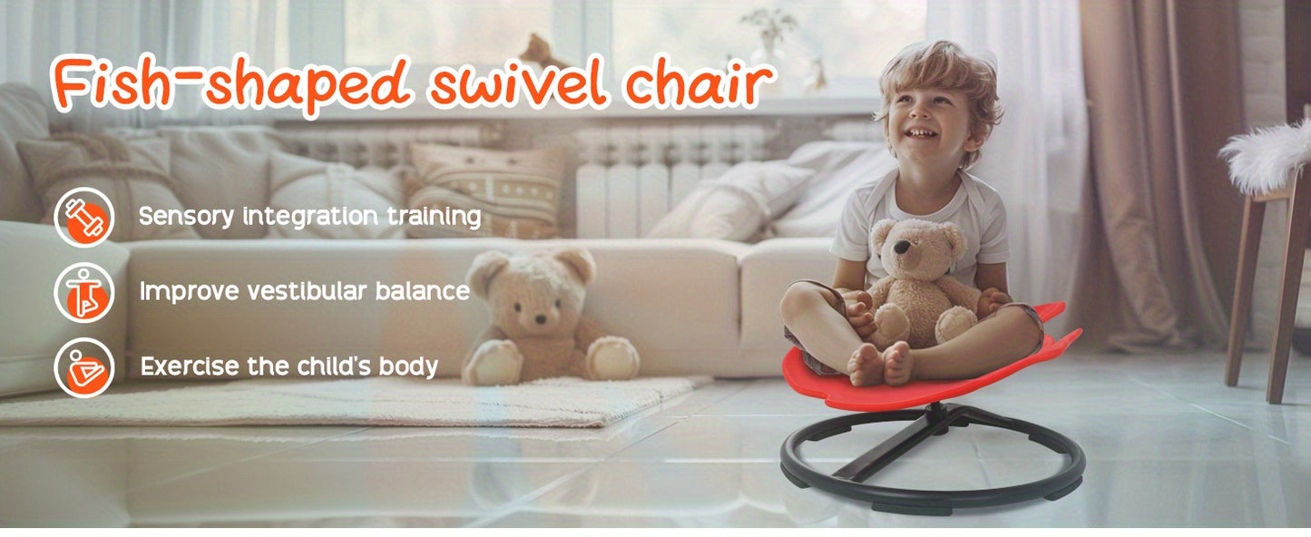 GCCSJ Spinning Chair for Kids Sensory, Kids Swivel Chair, Kids Sensory Swivel Chair, Sit and Spin for Autistic Child, Red Non-Slip Metal Base Spin Sensory Chair, Improving Child'S Brain Development