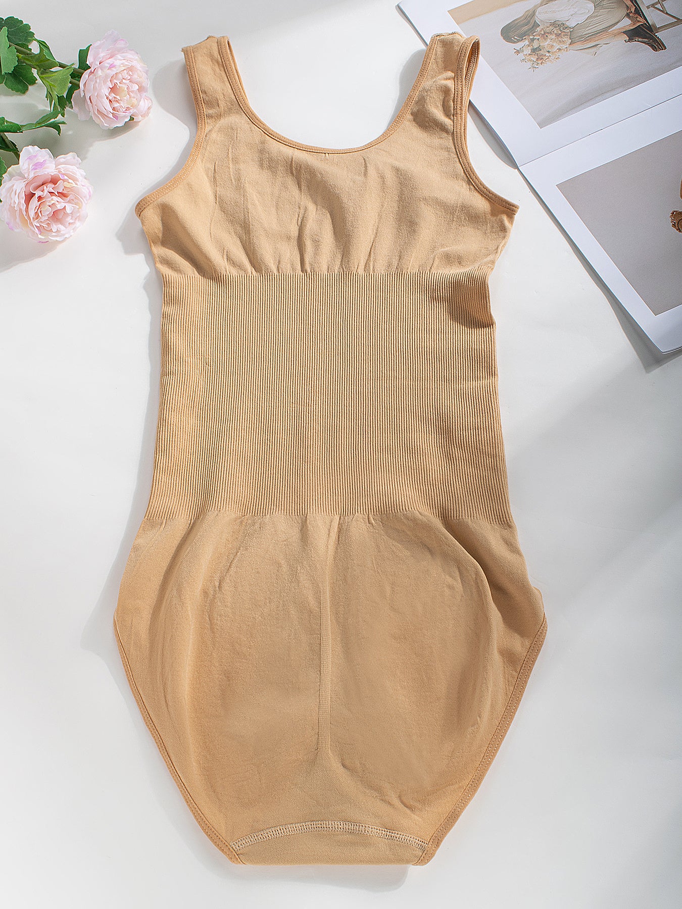 1pc CELILIN Women's Full-Coverage Tummy Control Bodysuit - Seamless Compression Shaping Suit with Bust & Abdominal Shaping, Postpartum Wear, Solid Color Full-Body Shaper (Hand Wash/Dry)