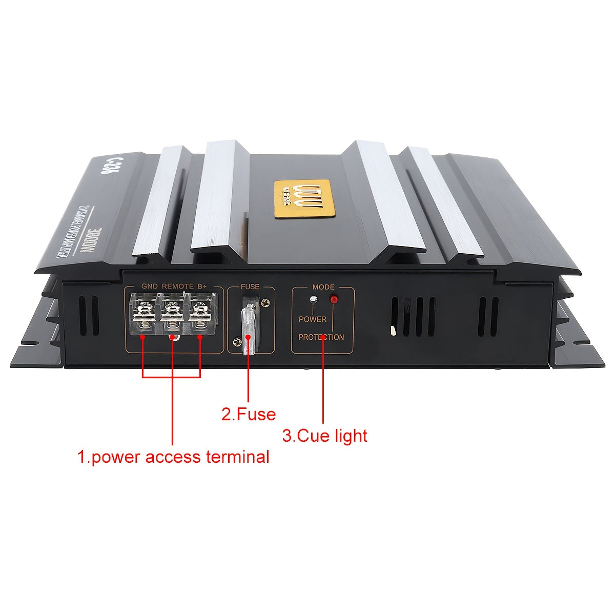 High Power Car Stereo Amplifiers - 3800W - Class AB Digital - 2 Channel - Aluminum Alloy - Black Audio Power Amplifier