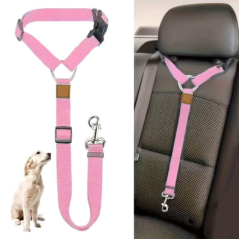 1pc Dog Belt Vest-Adjustable Car Safety Belly Band, Equipped With Solid Metal, Comfortable Padded Design And Ergonomic Support, Convenient Installation Automatic Haul Rope, Dedicated Pet Travel