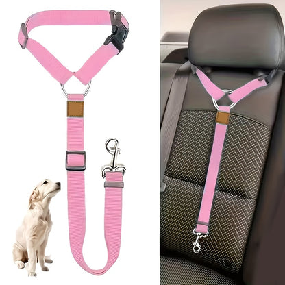1pc Dog Belt Vest-Adjustable Car Safety Belly Band, Equipped With Solid Metal, Comfortable Padded Design And Ergonomic Support, Convenient Installation Automatic Haul Rope, Dedicated Pet Travel