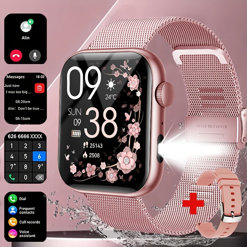 COIUSOR New Fashionable Sports Smartwatch, 1.85-inch HD Screen, Built-in LED Flashlight, Supports Wireless Calling, Real-Time Reminders for Calls, SMS and E-mails, Multi-Language System Support, Compatible with iOS and Androi