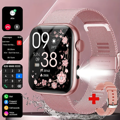 COIUSOR New Fashionable Sports Smartwatch, 1.85-inch HD Screen, Built-in LED Flashlight, Supports Wireless Calling, Real-Time Reminders for Calls, SMS and E-mails, Multi-Language System Support, Compatible with iOS and Androi