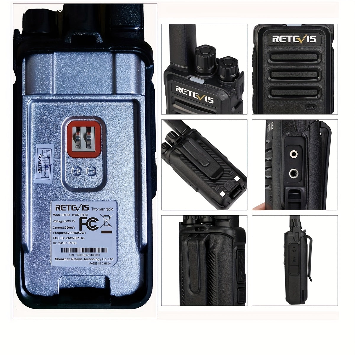 2/4/6/10/20pcs Walkie Talkie, Retevis Walkie Talkies Rechargeable,Portable FRS Two-Way Radios for Adults,Heavy Duty 2 Way Radios Long Range,USB Charging Base,License Free Walkie Talkie for Road Trip Gifts Camping