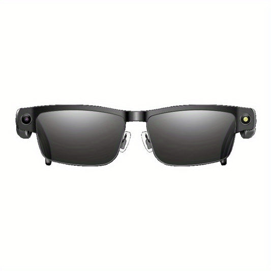 AI Smart Glasses with 800W Pixel Camera, 1080P HD Video Recording, Wireless Wireless & Wi-Fi, AI Assistant & One-Person Meeting Recorder, Music Playback, Compatible with for iphone/Android, Lightweight Semi-Rim Design, Long-L