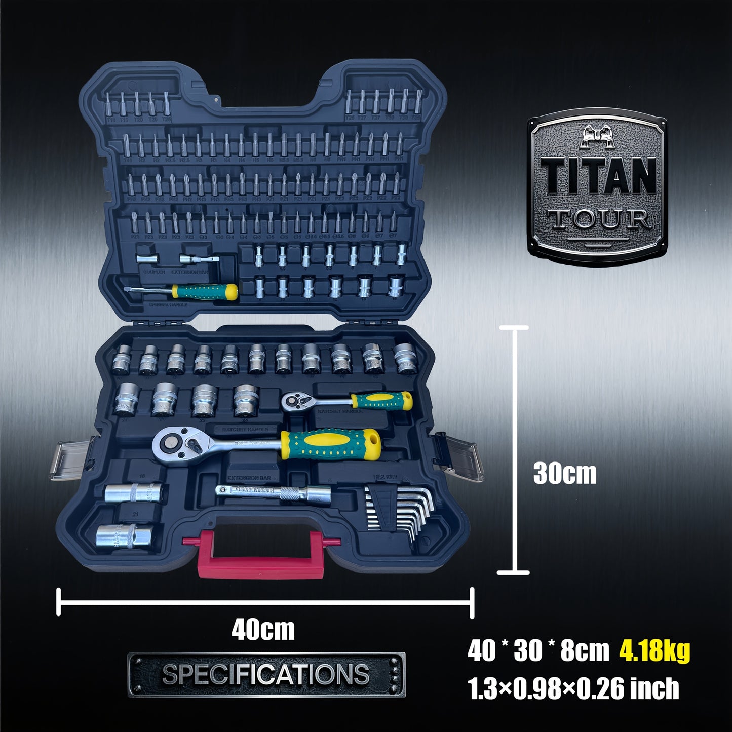 Industrial Tools/Sockets And Socket Wrench Sets, 230/115 Professional Tool Sets, Ratchet Wrench Sets, Torque Wrenches, 1/2 Inch * 1/4 Inch * 3/8 Inch Drive Depth And Standard Sockets, Suitable for Car And Bicycle Repair Tools